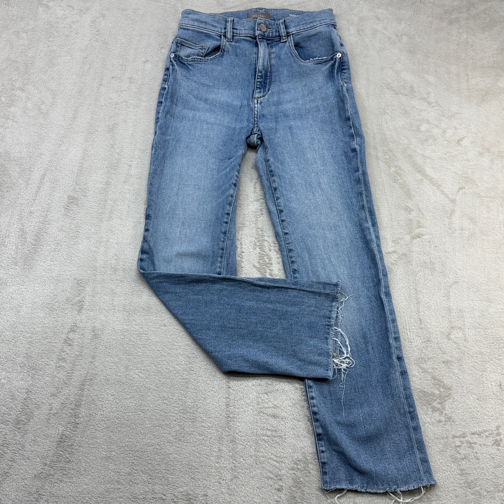 DL1961 Patti Straight Leg Jeans Womens 24 High Rise Vintage Raw Hem Casual Denim